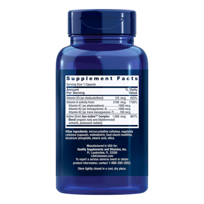 Life Extension Vitamins D and K with Sea-Iodine™