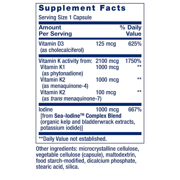 Life Extension Vitamins D and K with Sea-Iodine™