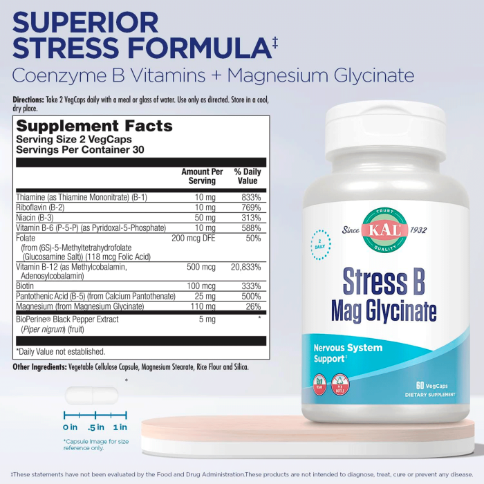 KAL Stress B Magnesium Glycinate