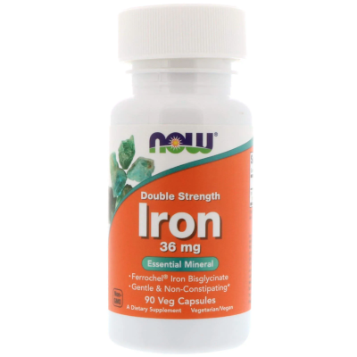 NOW FOODS IRON 36MG подвійна сила